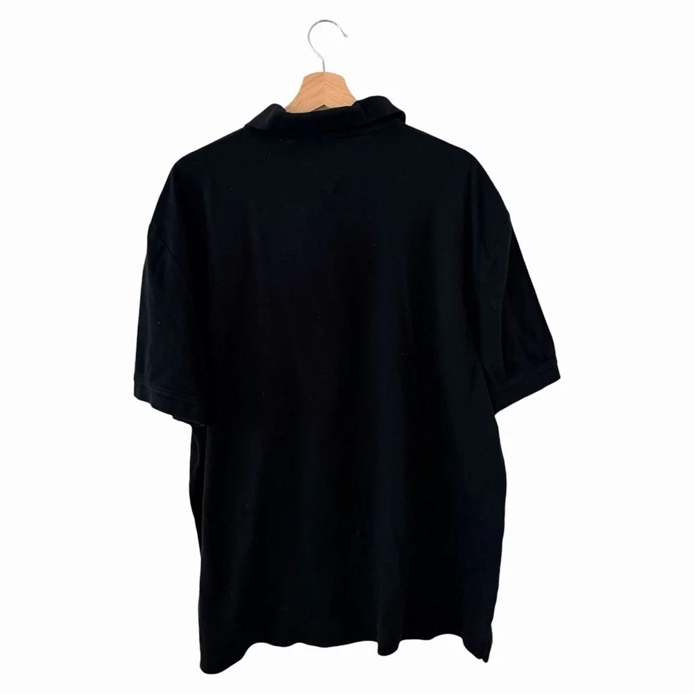 Tommy Hilfiger Polo Shirt Men Black‎ Custom Fit Short Sleeve Cotton Logo XXL